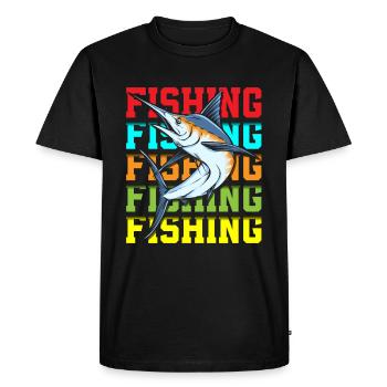 Fishermen Fishing Fishing Bait - Men's Premium Organic T-Shirt - black - Front - Nico (187cm)