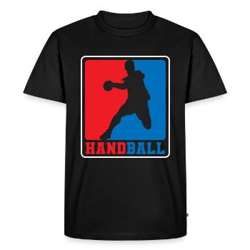 Handball competition team club - Men's Premium Organic T-Shirt - black - Front - Nico (187cm)