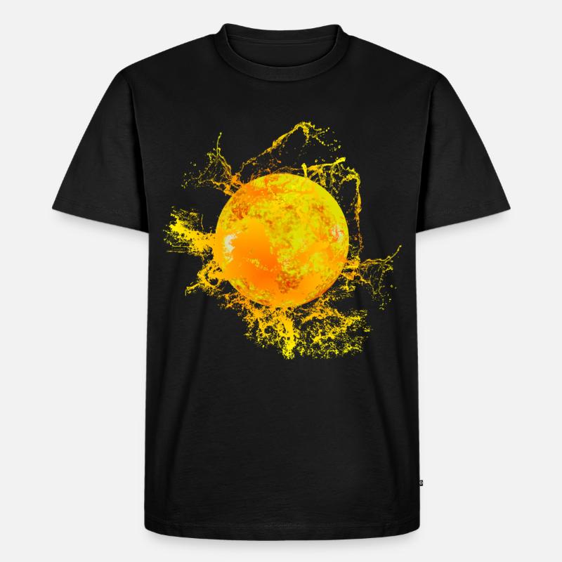 Sonne mit Farbspritzer - Männer Premium Bio T-Shirt - Schwarz