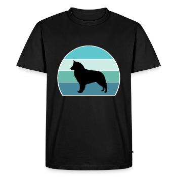 Belgian Shepherd Groenendael Dog Silhouette Vintag - Men's Premium Organic T-Shirt - black - Front - Nico (187cm)