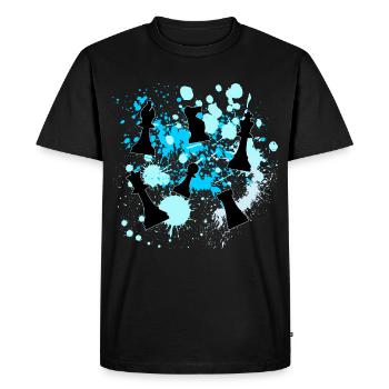 Pièces d’échecs - T-shirt Premium bio Homme - noir - Devant - Nico (187cm)
