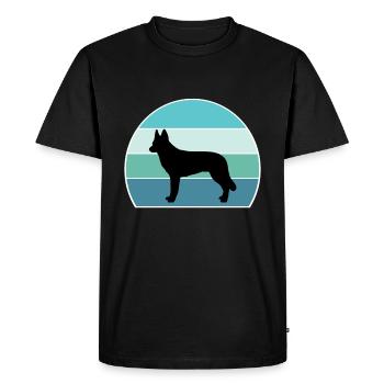 Czechoslovak Wolfdog Dog Silhouette Vintage Sunset - Men's Premium Organic T-Shirt - black - Front - Nico (187cm)