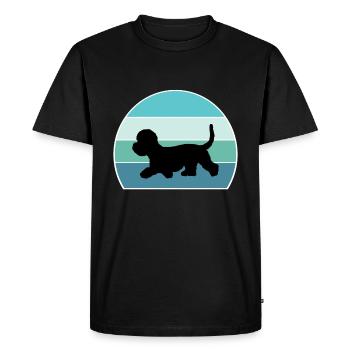 Dandie Dinmont Terrier Chien Silhouette Vintage Suns - T-shirt Premium bio Homme - noir - Devant - Nico (187cm)