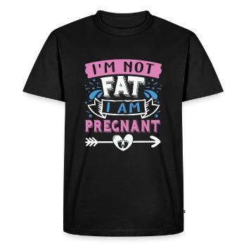 Citation de grossesse Je ne suis pas grosse Je suis enceinte Drôle maman - T-shirt Premium bio Homme - noir - Devant - Nico (187cm)