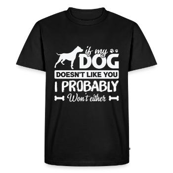 Citation de Noël pour chien si mon chien ne vous aime pas vous amuser - T-shirt Premium bio Homme - noir - Devant - Nico (187cm)