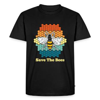 Citation d’abeille Rétro Vintage Bumble Bee Save The Bees - T-shirt Premium bio Homme - noir - Devant - Nico (187cm)