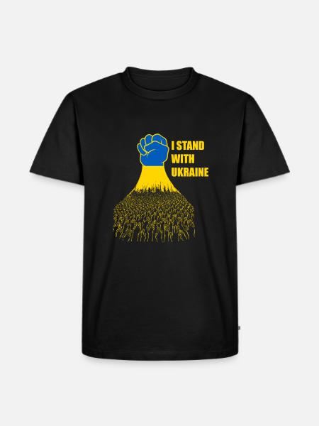 Io sto con l'Ucraina Ucraino Bandiera Ucraina Supporto - Maglietta ecologica premium da uomo - nero