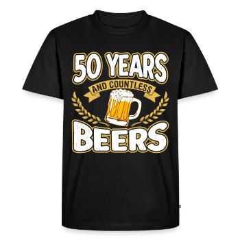 50 Jahre Bier - Männer Premium Bio T-Shirt - Schwarz - Vorne - Nico (187cm)
