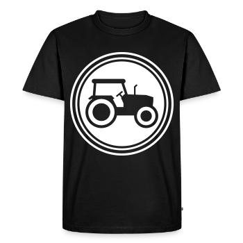 Silhouette de l’icône du tracteur - T-shirt Premium bio Homme - noir - Devant - Nico (187cm)
