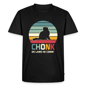 Cat Quote Chonk Cat Oh Lawd il comin' Retro Style - T-shirt Premium bio Homme - noir - Devant - Nico (187cm)