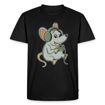 Gamer Mouse - Men's Premium Organic T-Shirt - black - Front - Nico (187cm)
