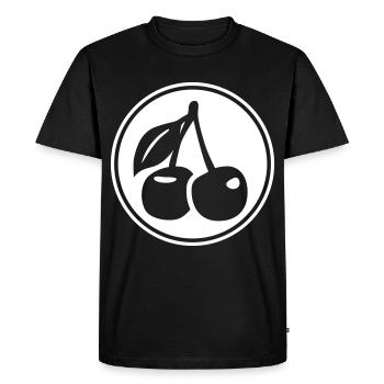 Cherries symbol - Men's Premium Organic T-Shirt - black - Front - Nico (187cm)