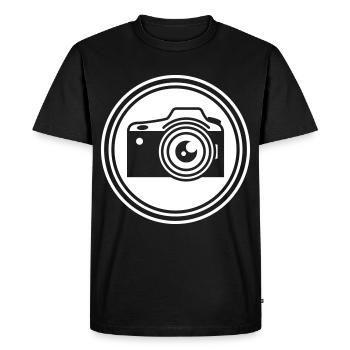 Camera Silhouette icon - Men's Premium Organic T-Shirt - black - Front - Nico (187cm)