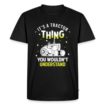 Tractor Tractors Harvest Rural Youth - Men's Premium Organic T-Shirt - black - Front - Nico (187cm)