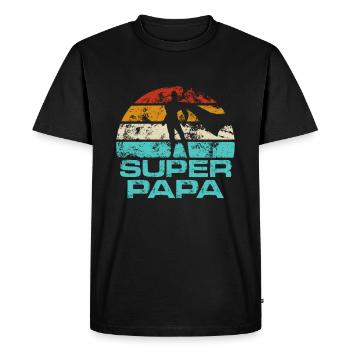 Super papa cadeau fête des père - T-shirt Premium bio Homme - noir - Devant - Nico (187cm)