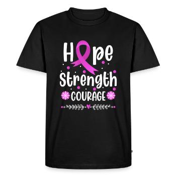 Hope Fuck Combattant du cancer - T-shirt Premium bio Homme - noir - Devant - Nico (187cm)