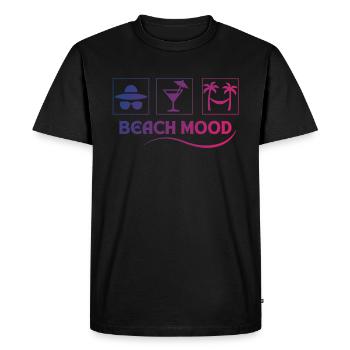 Ambiance plage - Été - T-shirt Premium bio Homme - noir - Devant - Nico (187cm)