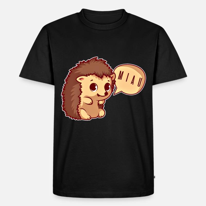 Süsser Igel der Miaut - Männer Premium Bio T-Shirt - Schwarz