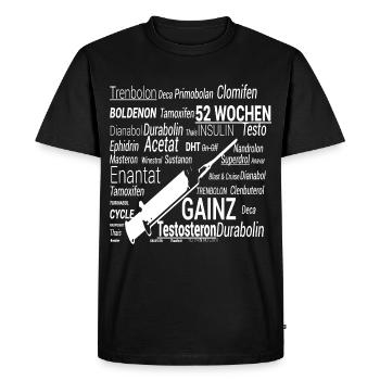 Pas de puissance pour les stéroïdes - T-shirt Premium bio Homme - noir - Devant - Nico (187cm)