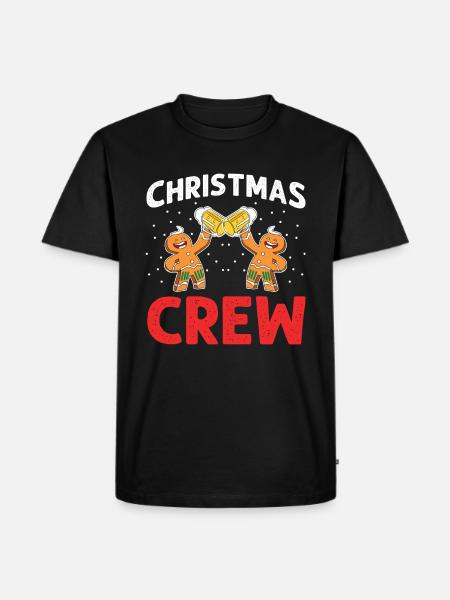 Gingerbread man christmas drinking - Men's Premium Organic T-Shirt - black