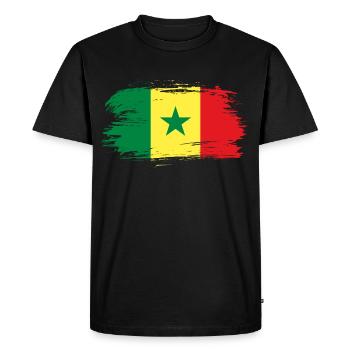 Senegal flag flag - Men's Premium Organic T-Shirt - black - Front - Nico (187cm)