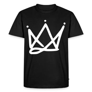 Emoji crown crowns sketch white - Men's Premium Organic T-Shirt - black - Front - Nico (187cm)