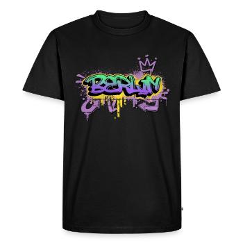 Berlin Allemagne Ville Graffiti Spray Sprayer - T-shirt Premium bio Homme - noir - Devant - Nico (187cm)