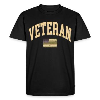 Drapeau vétéran des États-Unis - T-shirt Premium bio Homme - noir - Devant - Nico (187cm)