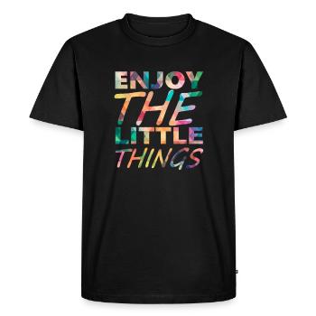 Enjoy the little things - Men's Premium Organic T-Shirt - black - Front - Nico (187cm)