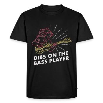 Dibs On The Bass / Bassiste Musicien Guitare Basse - T-shirt Premium bio Homme - noir - Devant - Nico (187cm)