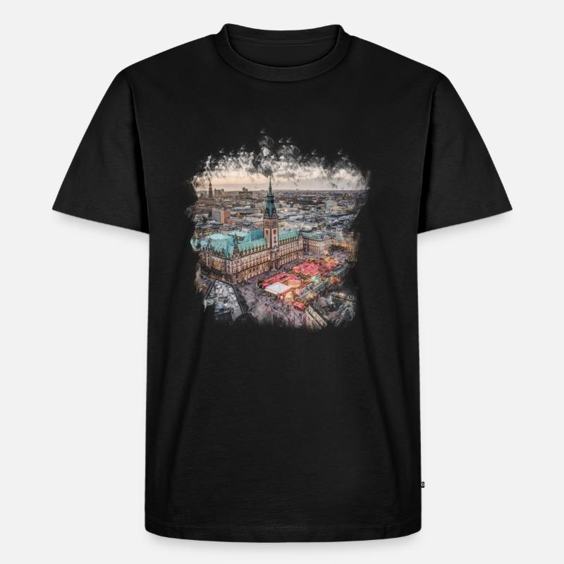Hamburg - Männer Premium Bio T-Shirt - Schwarz