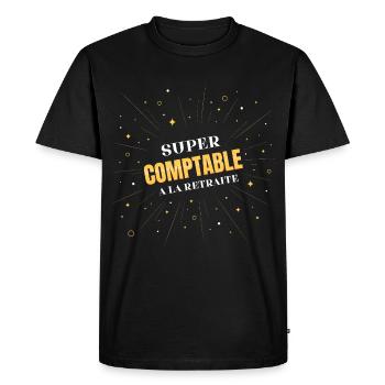 Comptable à la retraite - T-shirt Premium bio Homme - noir - Devant - Nico (187cm)