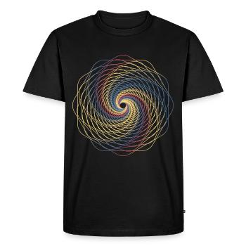 Spirale de géométrie sacrée - T-shirt Premium bio Homme - noir - Devant - Nico (187cm)