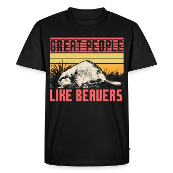 Idée cadeau Beaver Canada - T-shirt Premium bio Homme - noir - Devant - Nico (187cm)