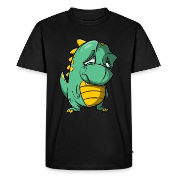 Sad dragon cries - farewell tears - Men's Premium Organic T-Shirt - black - Front - Nico (187cm)