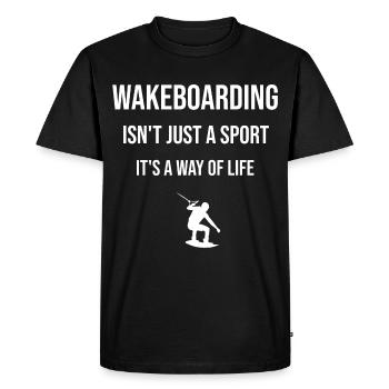 Wakeboard Design Wakeboarder Surf Sports nautiques - T-shirt Premium bio Homme - noir - Devant - Nico (187cm)