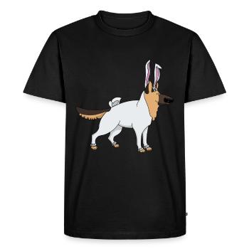 Berger allemand en costume de lapin de Pâques - T-shirt Premium bio Homme - noir - Devant - Nico (187cm)