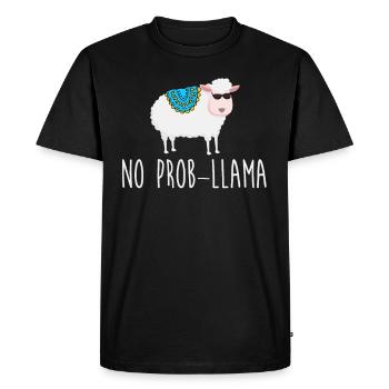 No Prob LLama - Men's Premium Organic T-Shirt - black - Front - Nico (187cm)