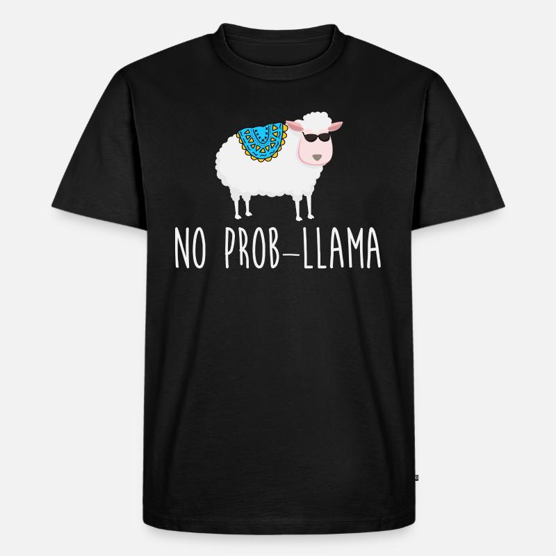 No Prob LLama - Männer Premium Bio T-Shirt - Schwarz