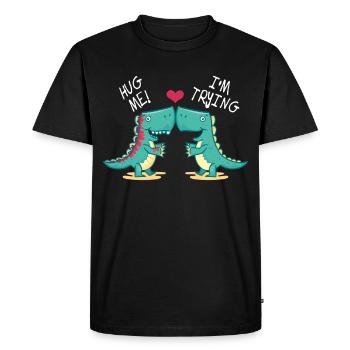 Dino Hug - T-shirt Premium bio Homme - noir - Devant - Nico (187cm)