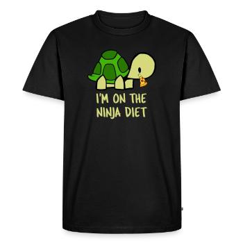 Tortues Ninja Diet I Pizza Diet - T-shirt Premium bio Homme - noir - Devant - Nico (187cm)