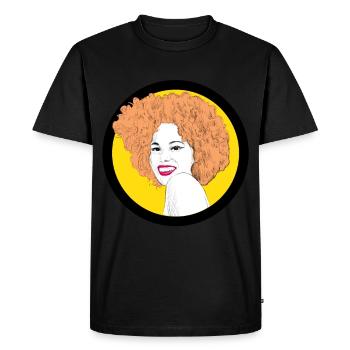 Pop art women picture - Men's Premium Organic T-Shirt - black - Front - Nico (187cm)