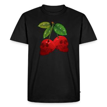 Crâne de cerise - T-shirt Premium bio Homme - noir - Devant - Nico (187cm)