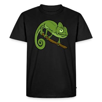 Caméléon reptile lézard cadeau de compagnie - T-shirt Premium bio Homme - noir - Devant - Nico (187cm)