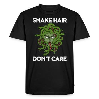 Cheveux de serpents coiffure mythologie créature mythique - T-shirt Premium bio Homme - noir - Devant - Nico (187cm)