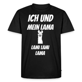 Moi et mon lama - T-shirt Premium bio Homme - noir - Devant - Nico (187cm)