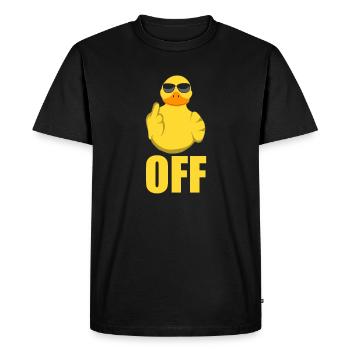 Canard Off Fuck Off cadeau de canard en caoutchouc Disappear - T-shirt Premium bio Homme - noir - Devant - Nico (187cm)