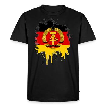 GDR East Germany Hammer Zirkel coat of arms gift - Men's Premium Organic T-Shirt - black - Front - Nico (187cm)