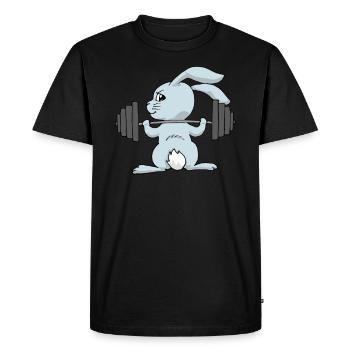 Bunny Training Workout Entraînement de poids pour femmes - T-shirt Premium bio Homme - noir - Devant - Nico (187cm)