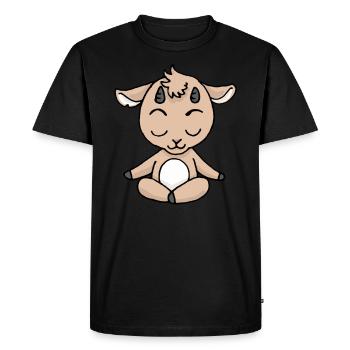 Yoga Goat Meditation Yogi Namaste Zen Gift - Men's Premium Organic T-Shirt - black - Front - Nico (187cm)